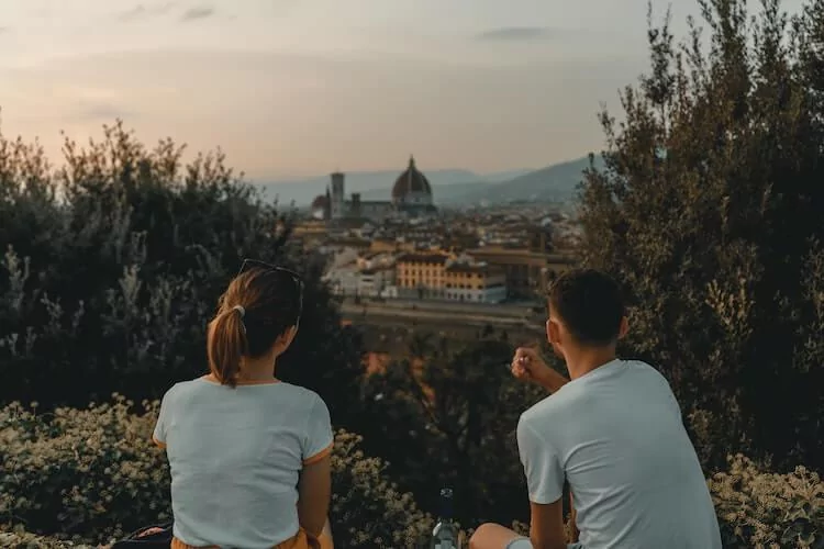 Couple overlooking Florence, Italy- Couple's Travel Bucket List