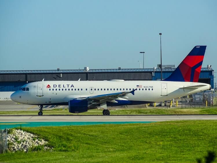 Delta Airlines flight at the airport