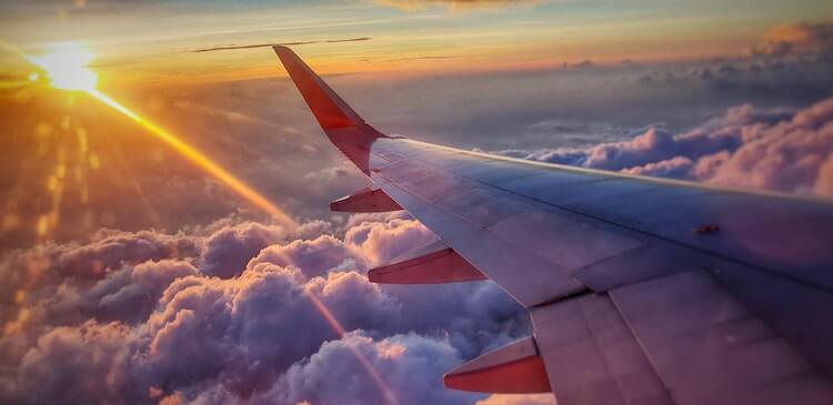 Plane over clouds