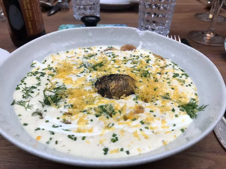 Smoked Potato with eggs and milk- Eska Prague