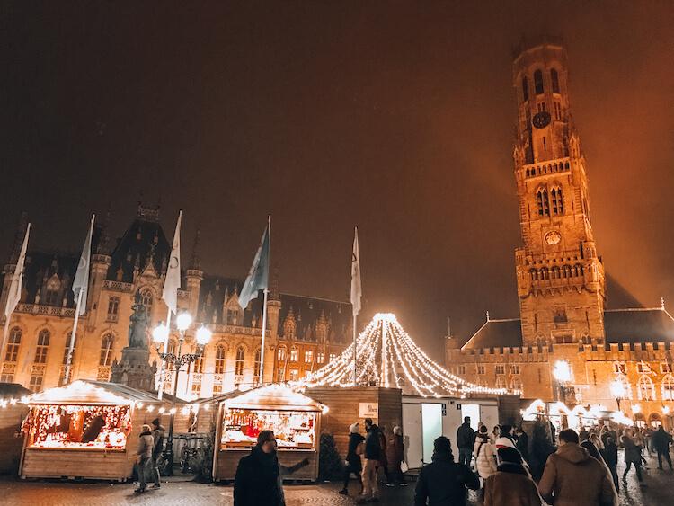 Bruges Grote Markt During the Christmas Market Season