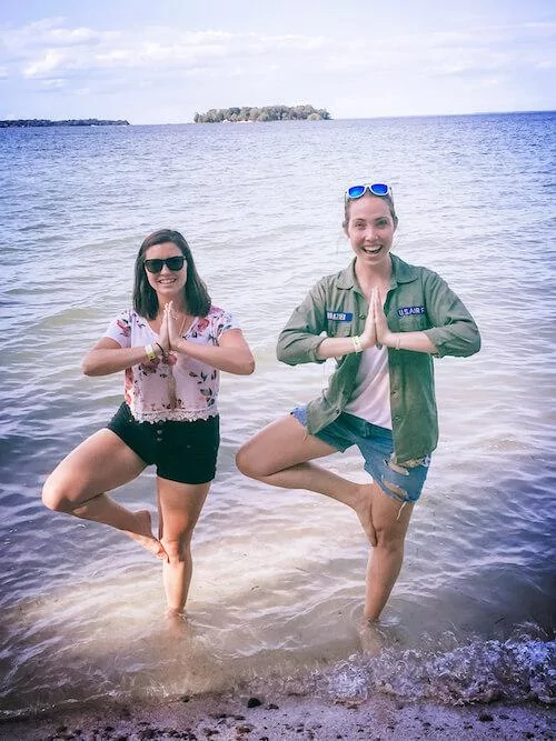 Kat and Megan at the secret beach in Put-in-Bay