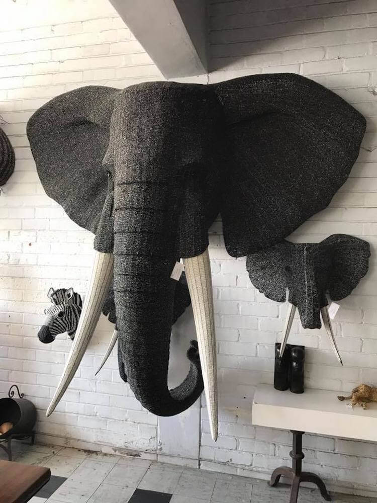 Streetwires elephant beaded sculpture