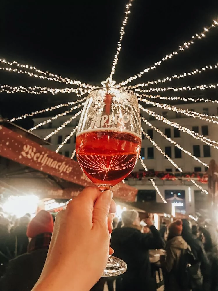 Hot Aperol Spritz at the Am Hof Christmas Market