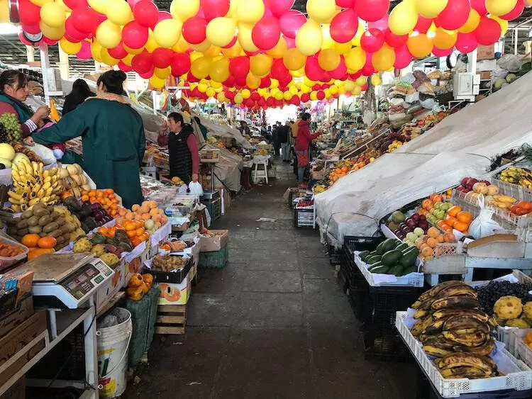 Fresh food at San Pedro Market in Cusco