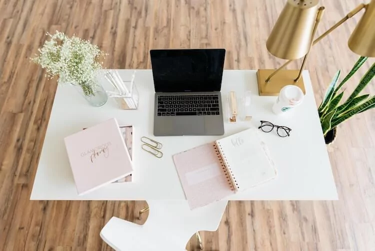 Home office set up for Pinterest