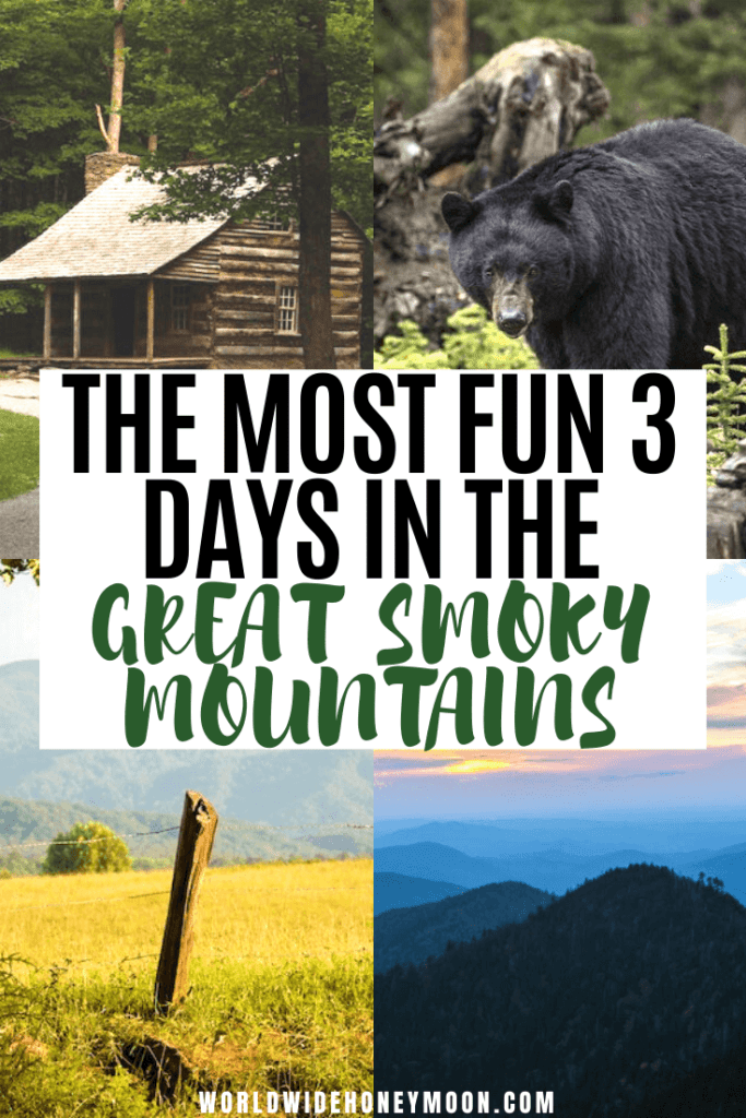 3 day Smoky Mountain itinerary | Great Smoky Mountains Tennessee | Great Smoky Mountains Vacation | Great Smoky Mountains Hiking | Great Smoky Mountains Tennessee Things to do | 3 Days in the Smoky Mountains | Gatlinburg Tennessee Things to do | Gatlinburg Tennessee Cabins | Pigeon Forge Tennessee Things to do in | Tennessee Guide | Great Smoky Mountains National Park Hiking | National Parks | Travel Destinations | North America Travel | US Destinations | Outdoor Destinations