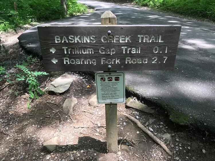 Baskin Creek Trail sign