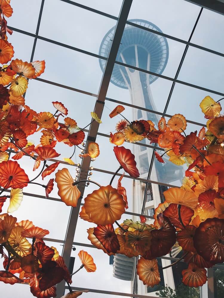 Chihuly Garden and Glass with Space Needle Overhead - Seattle Long Weekend - Trip to Seattle