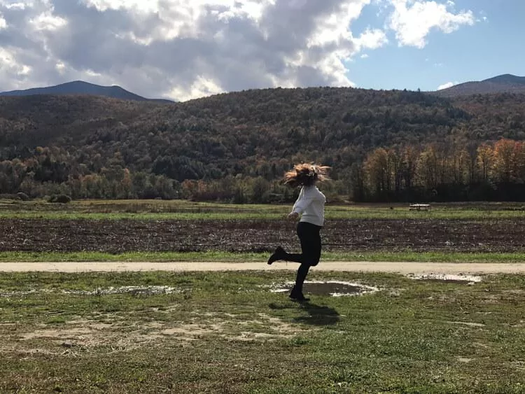 Kat Spinning in Vermont