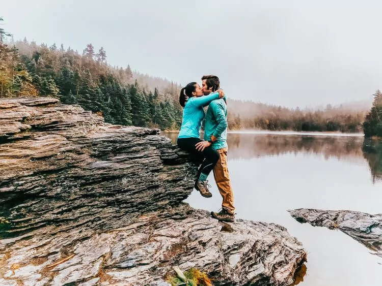 Kat and Chris at Sterling Pond in Vermont