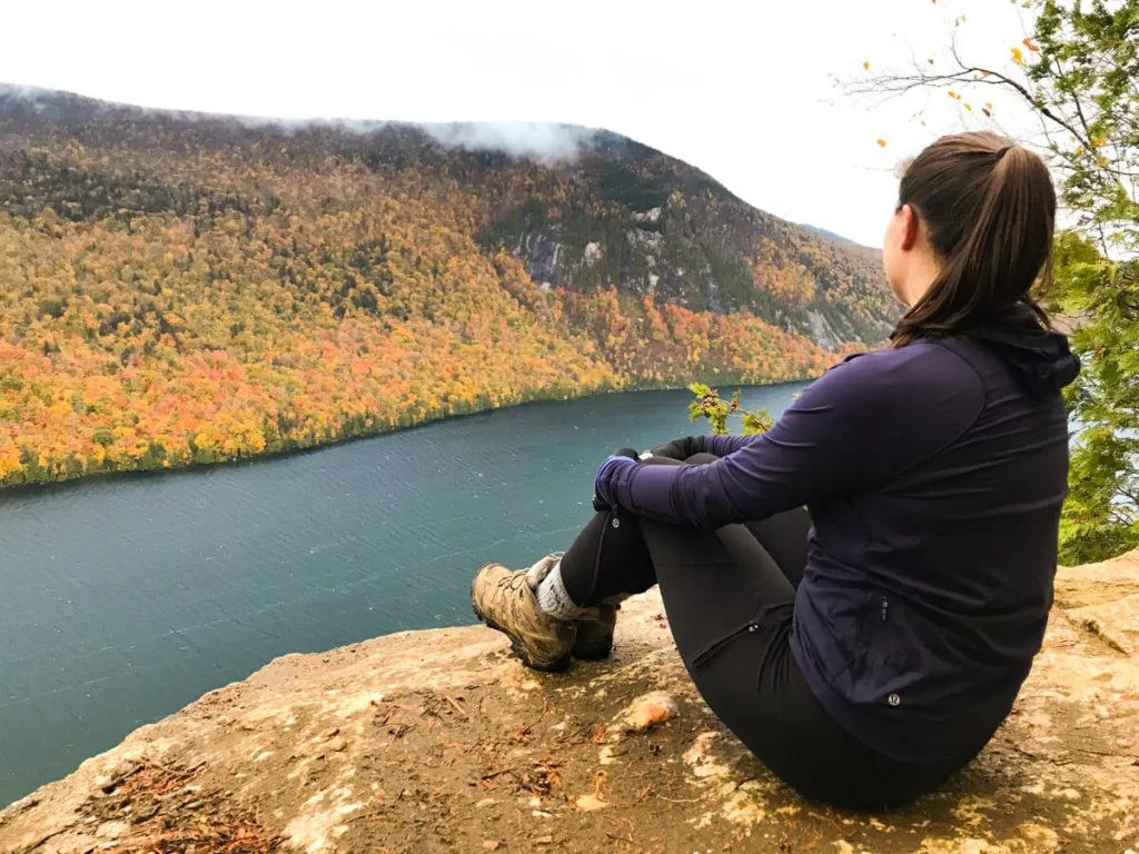 Kat looking out over Lake Willoughby