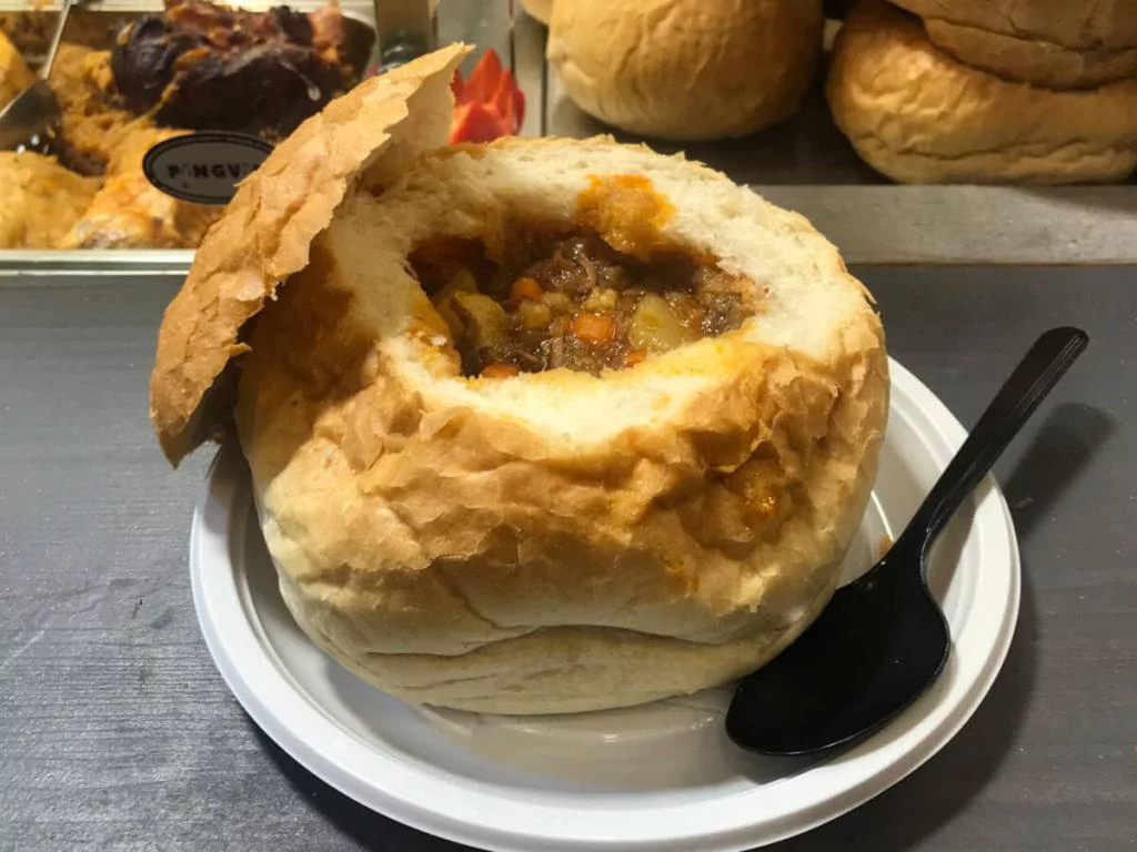 Goulash in a Bread Bowl in Budapest