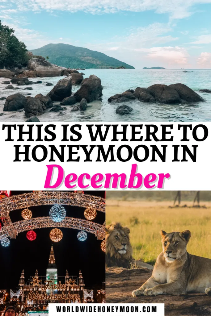 These are the best honeymoon in December destinations | Best December Honeymoon Destinations | Best Honeymoon Destinations in December | Where to Honeymoon in December | December Honeymoon Ideas | Winter Honeymoon Destinations | Winter Honeymoon Ideas | Winter Honeymoon USA | Where to Honeymoon in January | Europe Honeymoon Destinations | Honeymoon Destinations North America | Africa Honeymoon Destinations | Australia Honeymoon | New Zealand Honeymoon Ideas | Southeast Asia Honeymoon