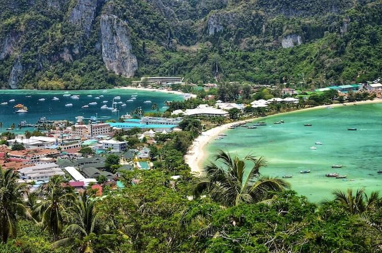 Koh Phi Phi Viewpoint with views over the sand strip