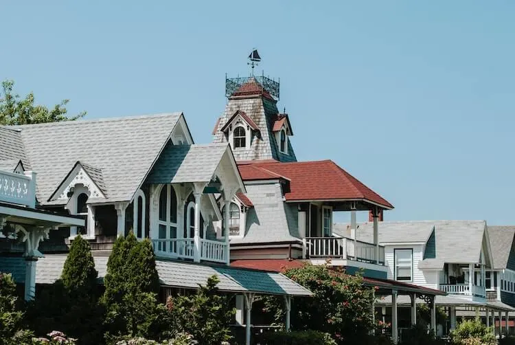 Houses in a row on Marthas Vineyard