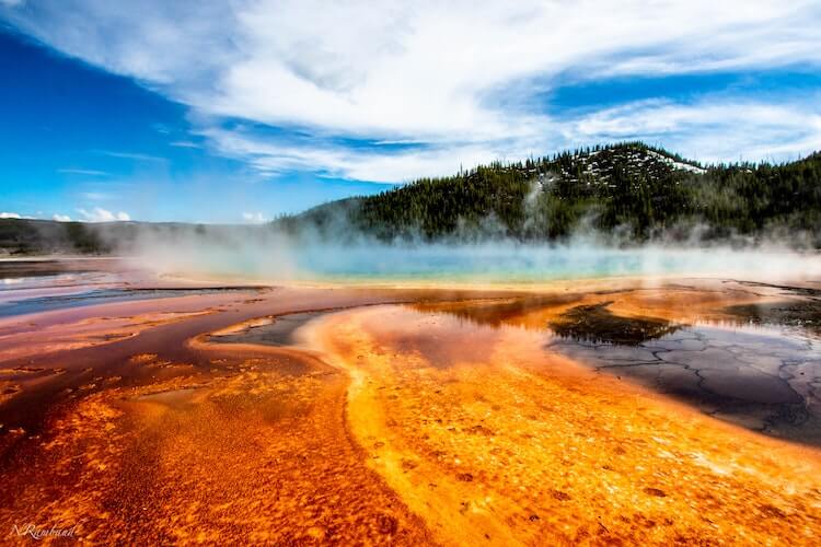 Yellowstone National Park hot spring - Best Honeymoon Destinations in the USA