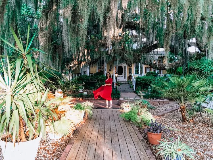 Kat in front of Tybee Island Inn