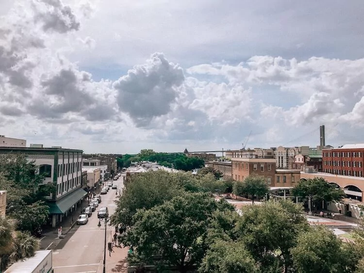 Rooftop bar in Savannah and views