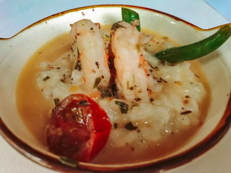 Shrimp risotto during a food tour in Savannah