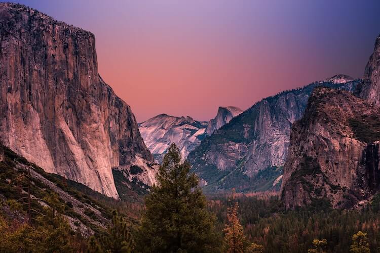 Yosemite National Park at sunset