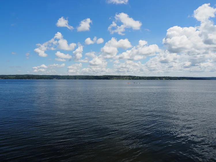 Chautauqua Lake on a warm, sunny day