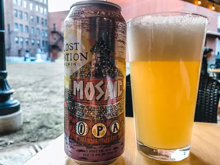 Vermont Beer Guide | Best Breweries in Vermont | Mosaic IPA can next to full glass of beer