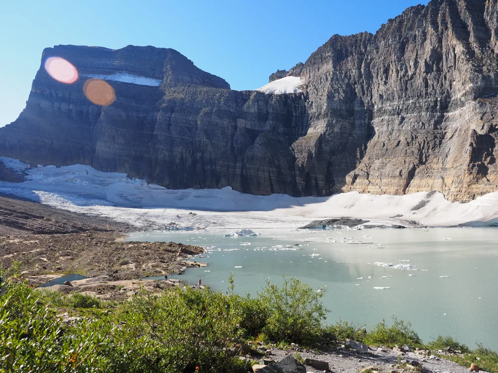 Full view of the mountain and Grinnell Glacier