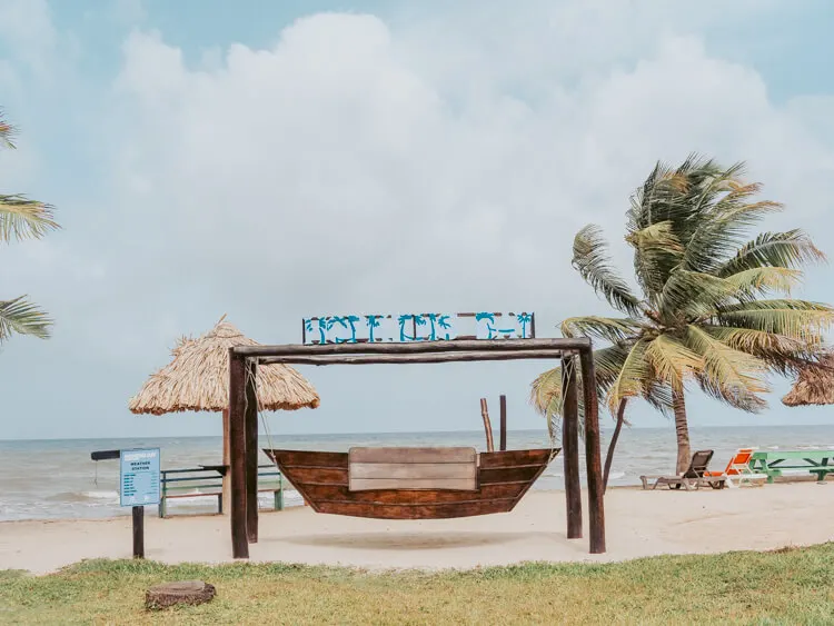 Hopkins Bay Resort boat seat and sign