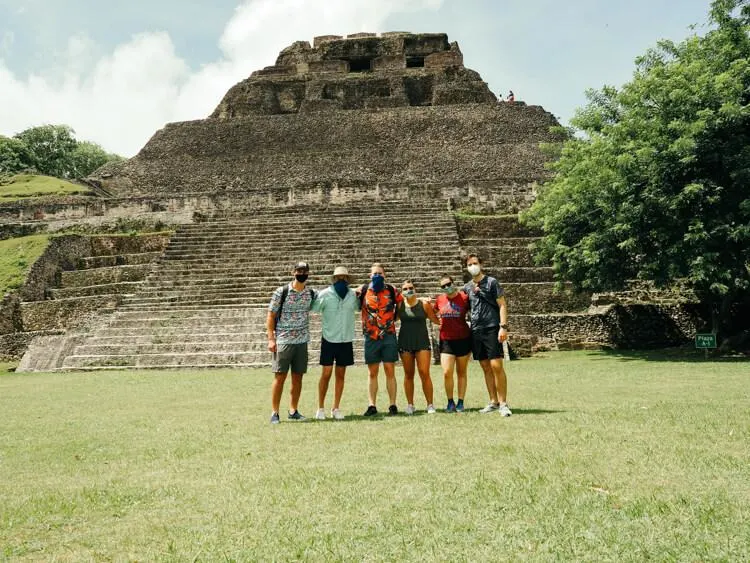Our group in front of El Castillo in Xunantunich - Belize Itinerary