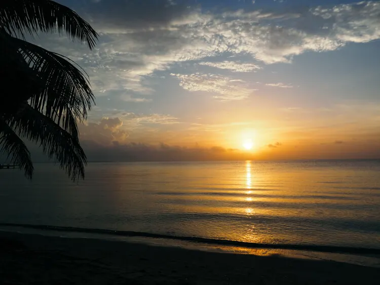 Sunrise at Hopkins Bay Resort over the Caribbean Sea
