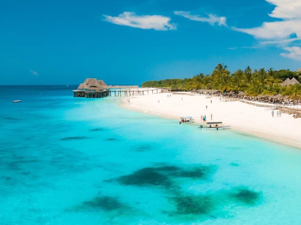 Clear water beach in Zanzibar