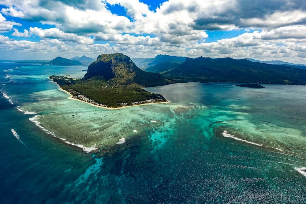 Mauritius aerial view