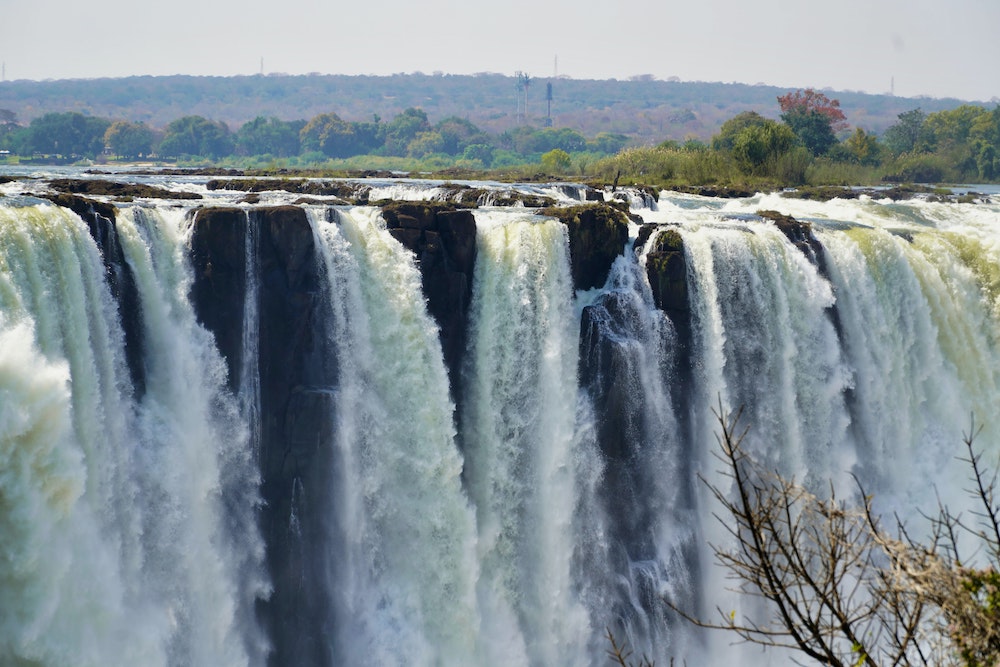 Victoria Falls view of the towering falls