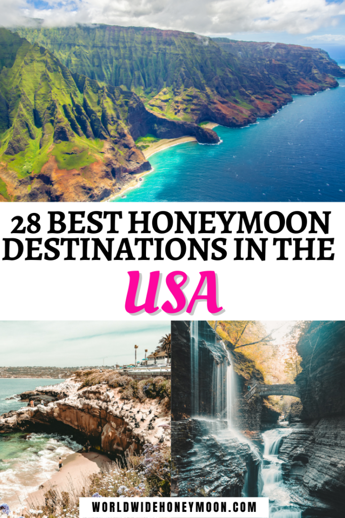 These are the 28 Best Honeymoon Destinations in the USA | USA Honeymoon Destinations | USA Honeymoon Ideas | Where to Honeymoon in the US | Where to Honeymoon in Hawaii | Where to Honeymoon in Florida | Where to Honeymoon in the United States | USA Romantic Getaways | Romantic Honeymoon Destinations in the USA | Romantic Trips in USA | Honeymoon Destinations USA Romantic Getaways | USA Romantic Vacations