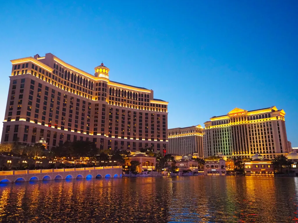 Bellagio Hotel at night