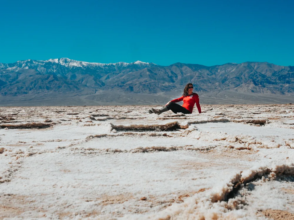 Kat in Badwater Basin - California Honeymoon