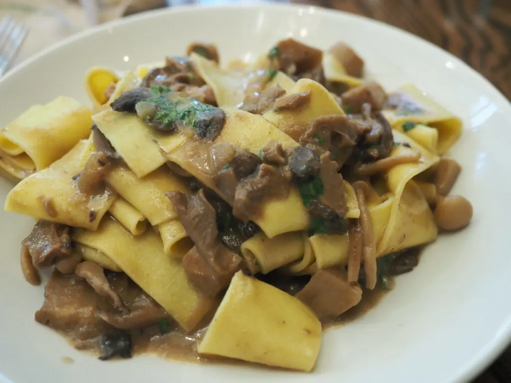 Mushroom pasta from Eataly in Vegas