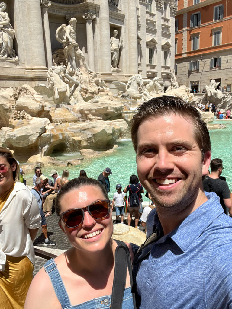 Kat and Chris at the Trevi Fountain