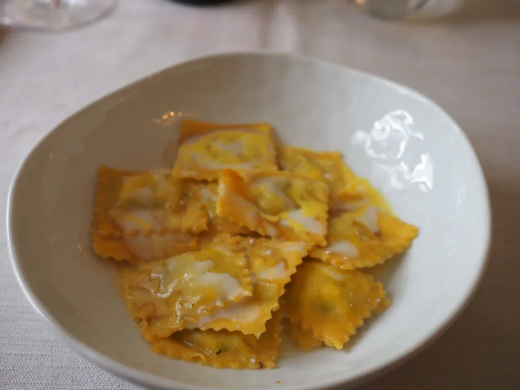 Ravioli at Iride in Barolo