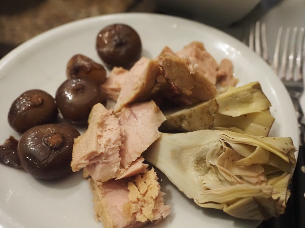 Tuna, Artichoke, and onions at Roscioli Salumeria