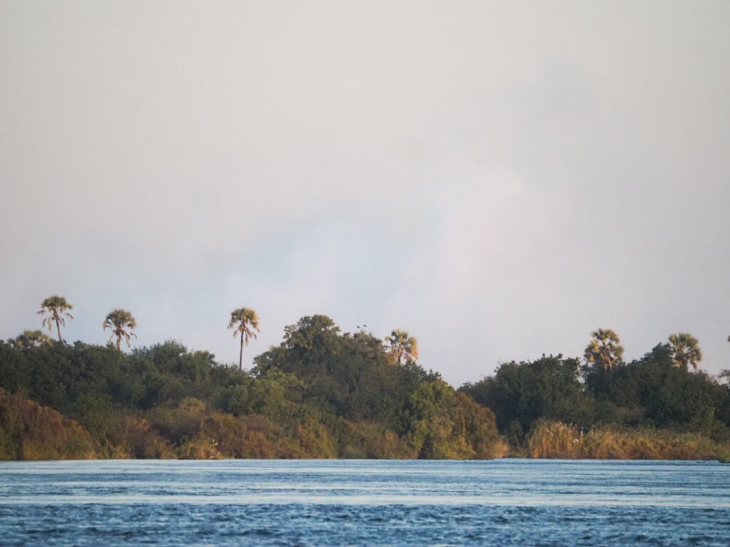 Zambezi River with Vic Falls in Background