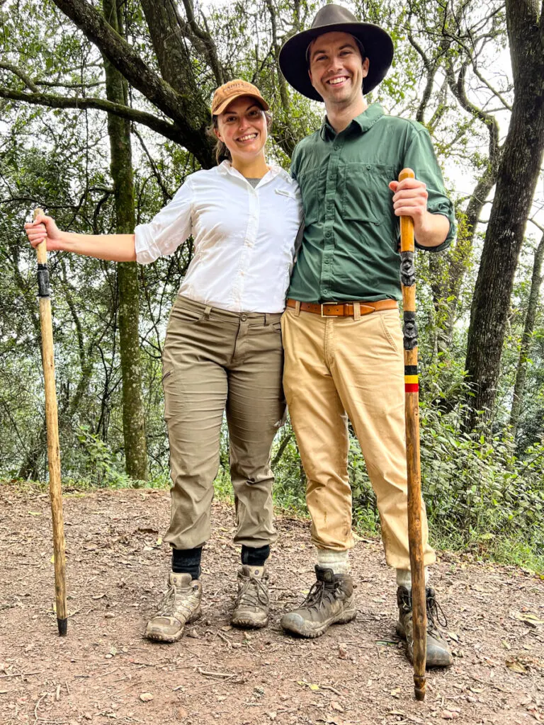 Kat and Chris after gorilla trekking