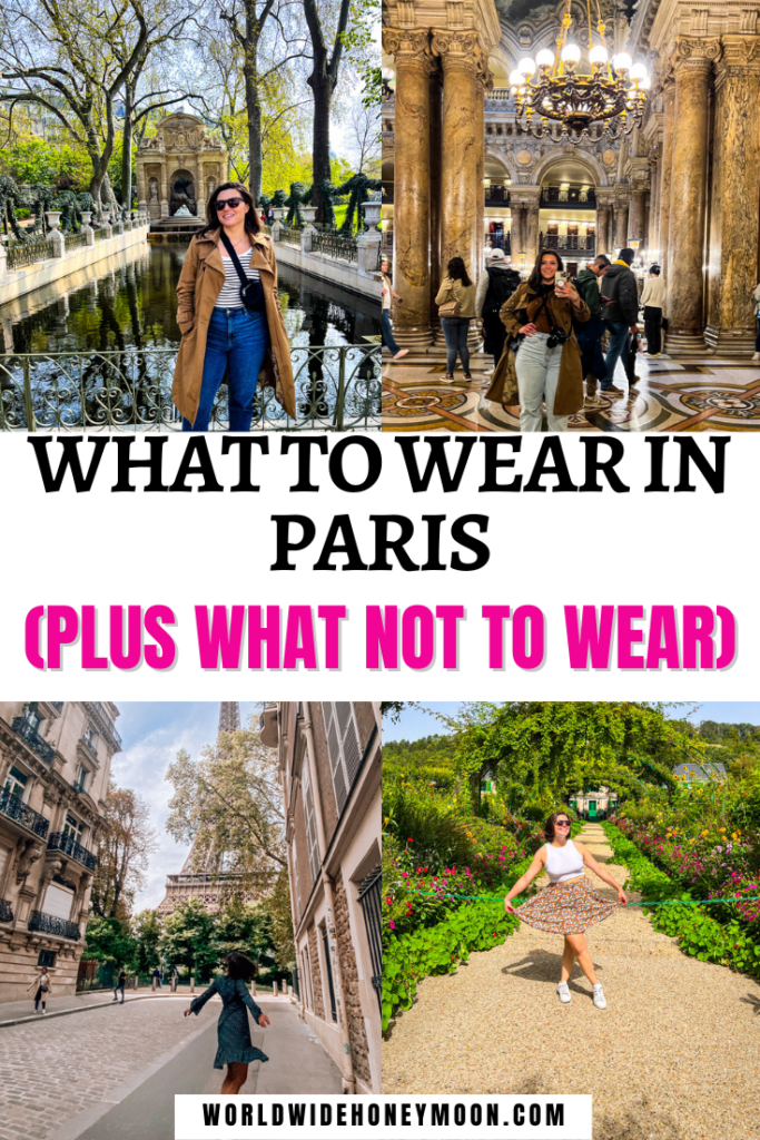 The ultimate guide on what to wear in Paris (plus what NOT to wear)! | Things You Need to Pack for Paris | Clothing options for Paris | What to Bring to Paris | Paris Packing List | Travel Guide to Paris | What to Wear in Paris in Spring | What to Wear in Paris in Summer | What to Wear in Paris in Fall | What to Wear in Paris in Winter | What to Wear in Paris Summer Outfits | Paris Outfit Ideas | Paris Fashion | Paris Packing List Summer | Packing for Paris