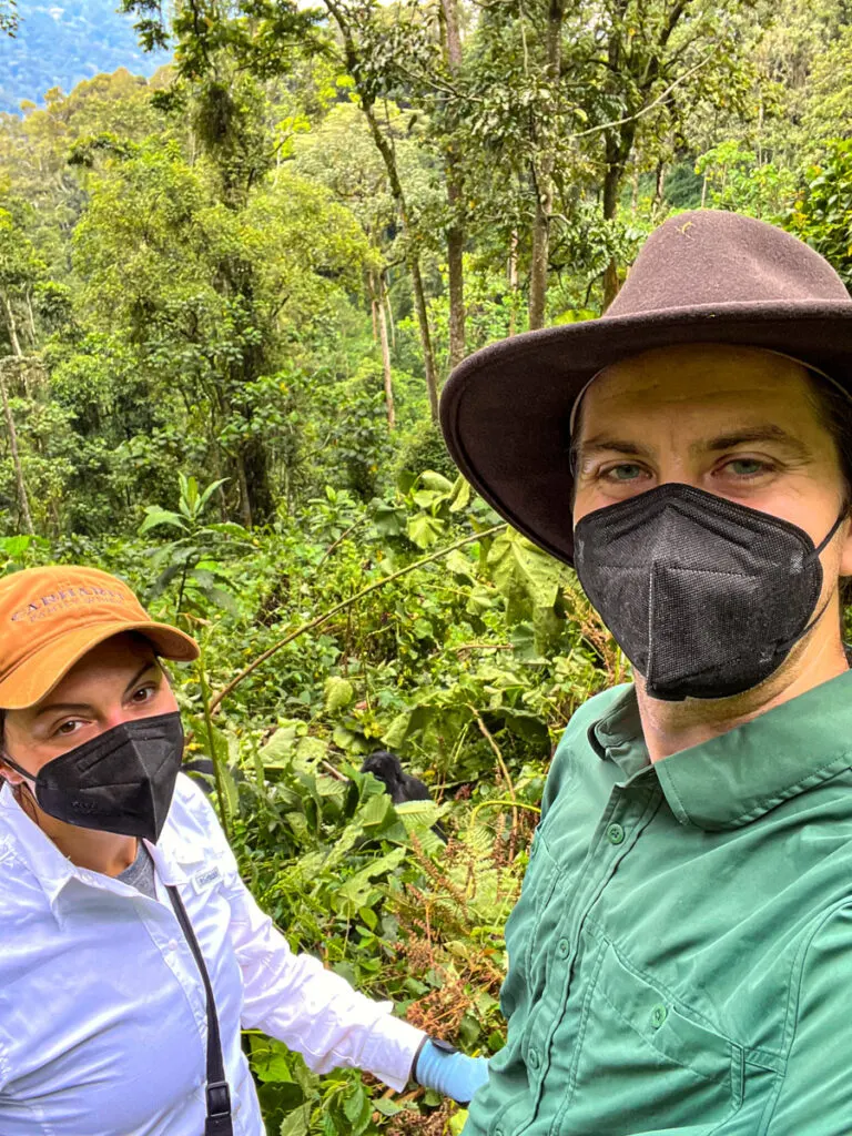 Kat and Chris on a gorilla trek