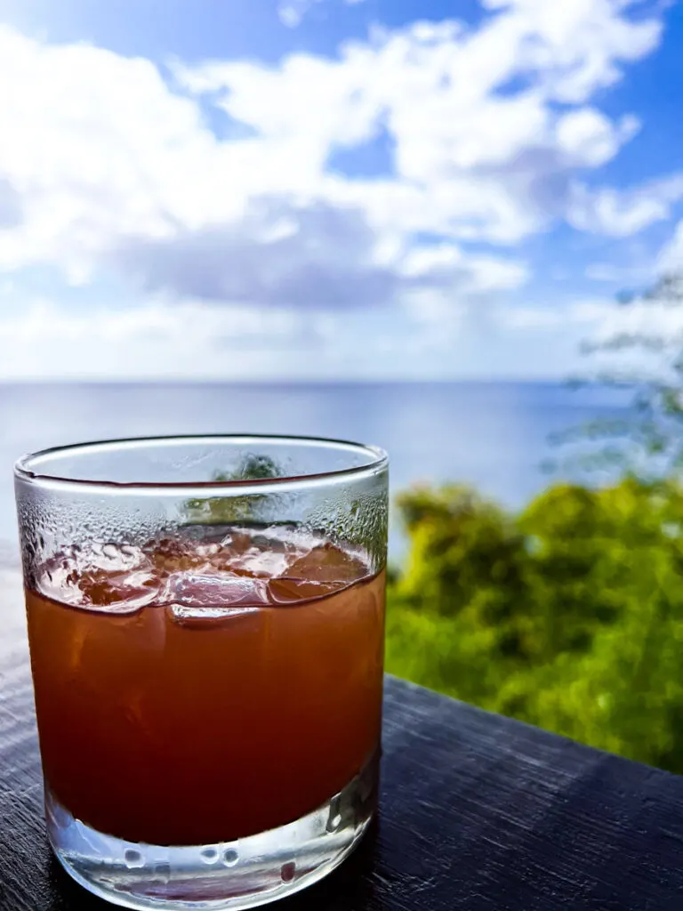 Cocktail overlooking the Caribbean