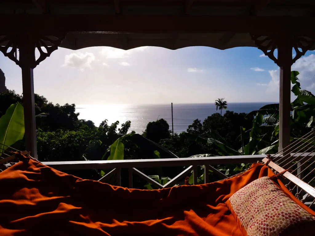 Hammock with a view of the Caribbean