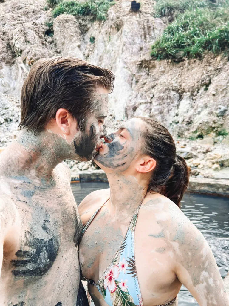 Kat and Chris at the mud baths