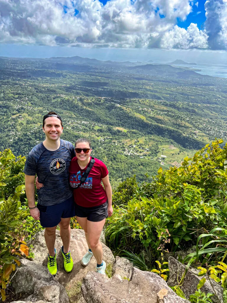 Kat and Chris at the top of Gros Piton