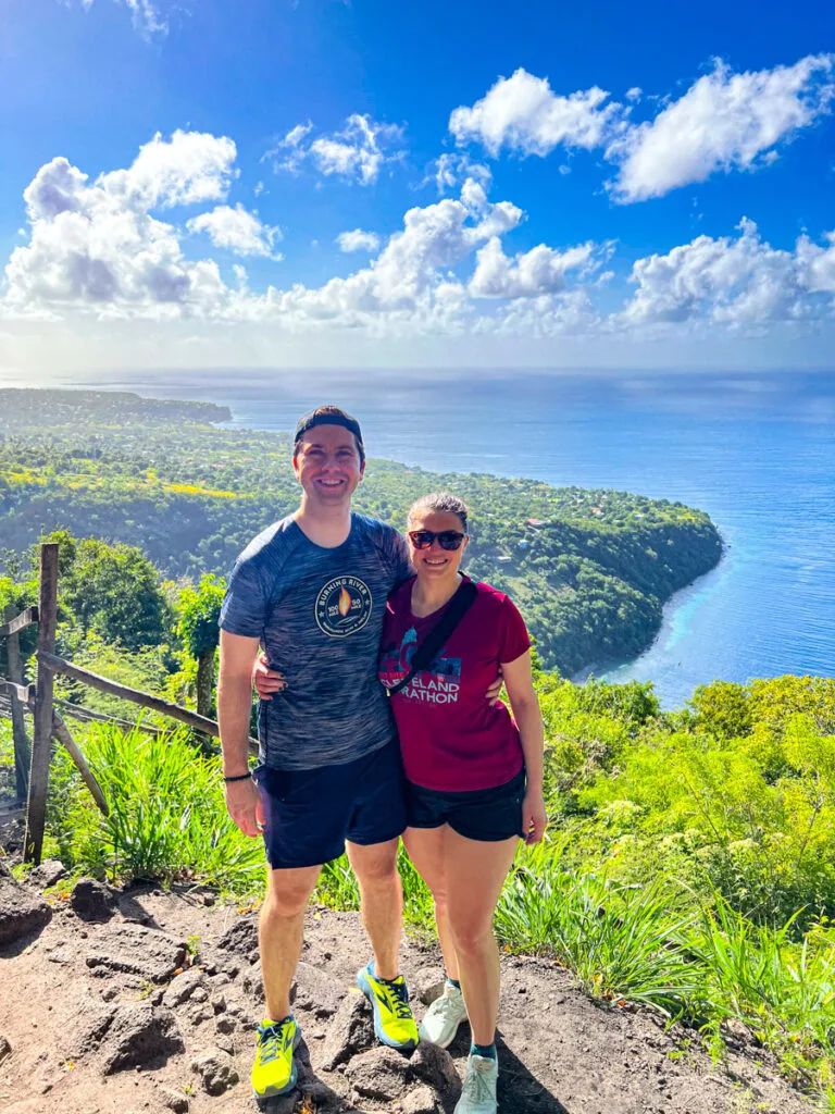 Kat and Chris hiking Gros Piton